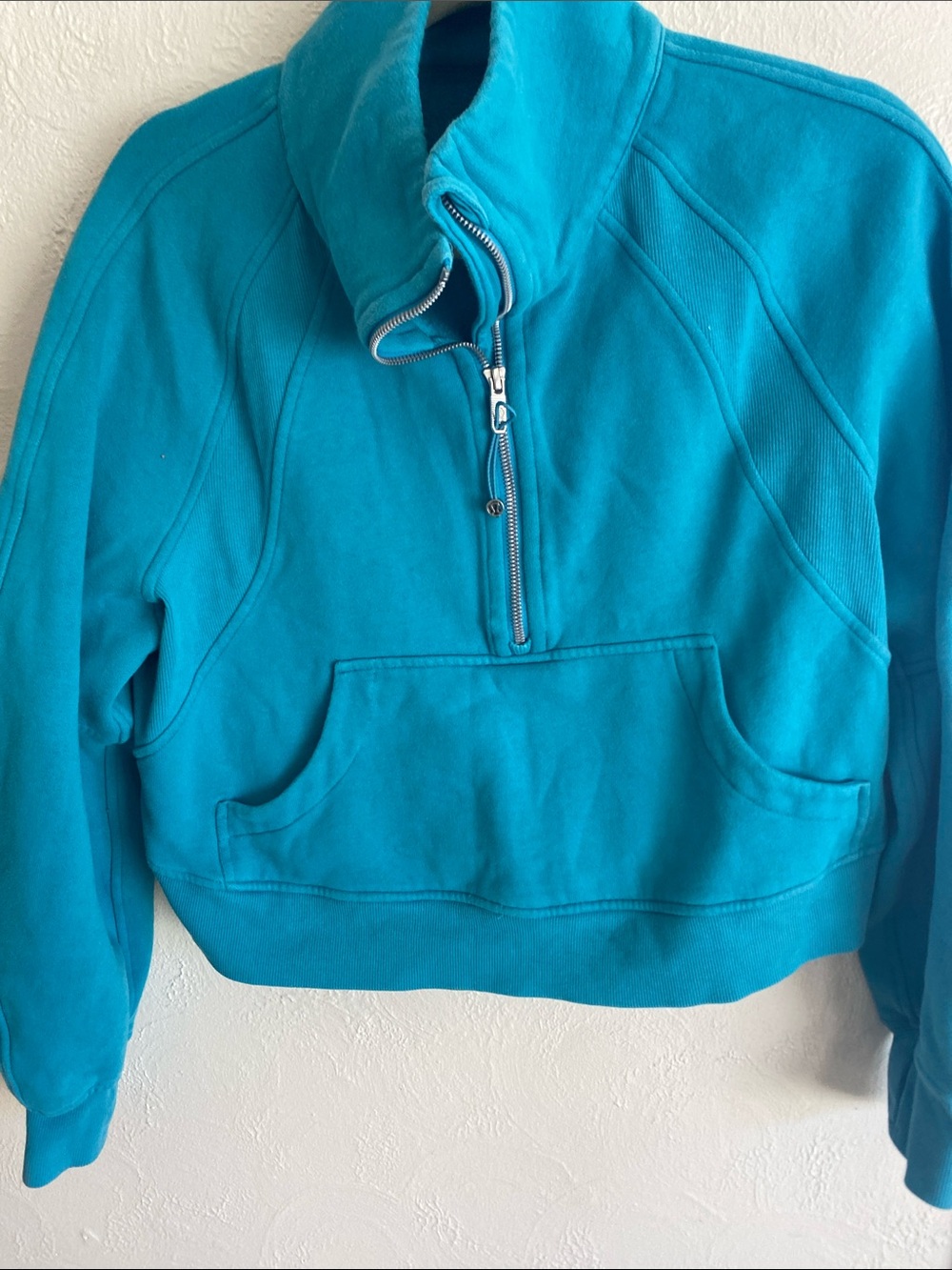 lululemon athletica Cropped Quarter-Zip Pullover - Teal Blue